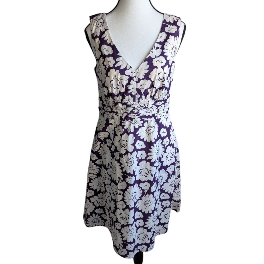 Boden Sleeveless Purple Floral V-Neck Sundress – Size 6 – EUC